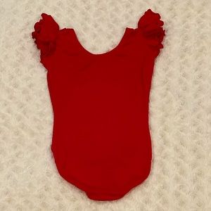 Ruffle sleeve leotard